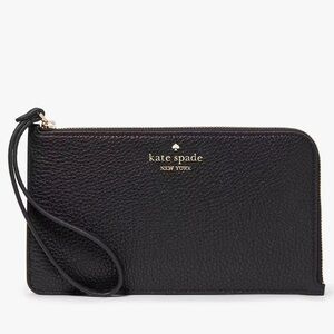Kate Spade Black Leather Zip Wristlet